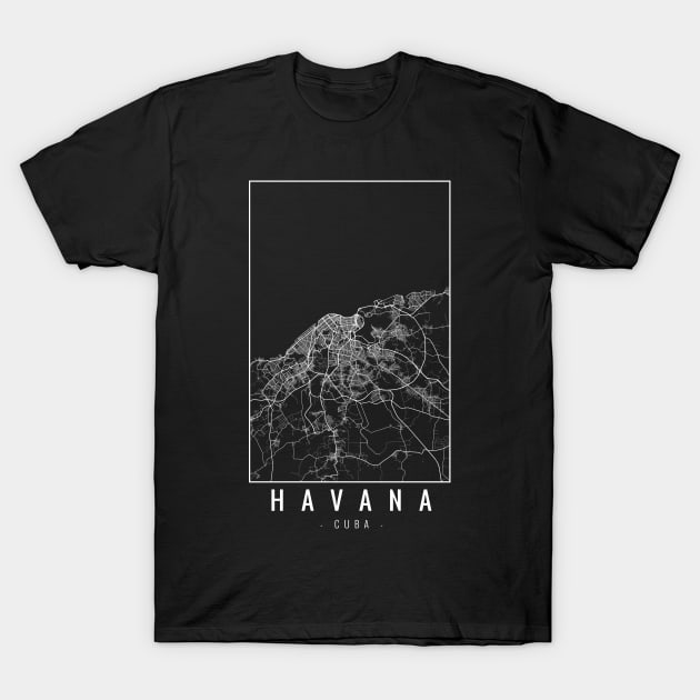 Havana Cuba Minimalist Map T-Shirt by Mapagram